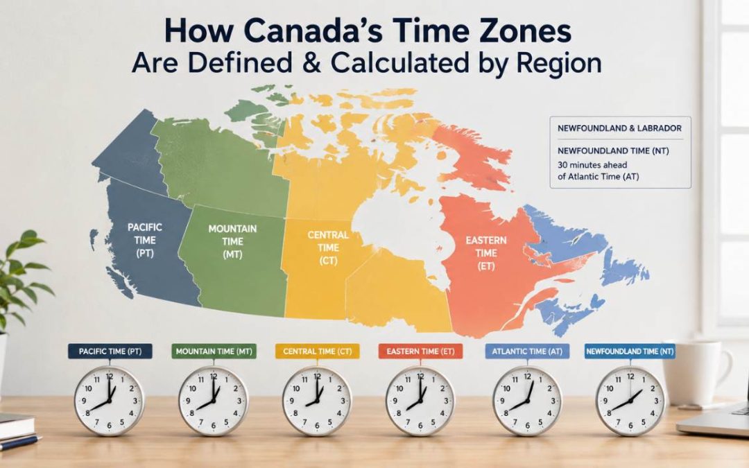 How Canada's Time Zones Are Defined & Calculated by Region