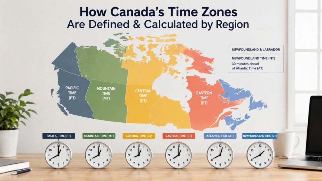How Canada's Time Zones Are Defined & Calculated by Region